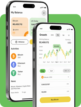 Green Capridgance trading platform with live market data
